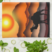 Sunset Desert Camel Serviette de cuisine (Plié)