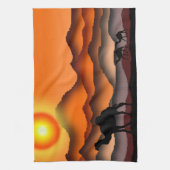 Sunset Desert Camel Serviette de cuisine (Vertical)