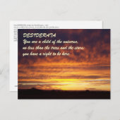 Sunset DESIDERATA Briefkaart (Voorkant / Achterkant)