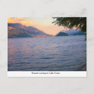 Sunset die naar Lake Como komt Briefkaart