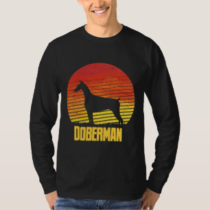 Sunset Doberman Cool Sunshine Dog Silhouette of A T-shirt