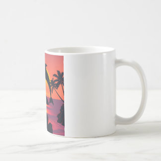 Sunset Dolfijn en Surfer Tropical Beach Koffie Mu Koffiemok