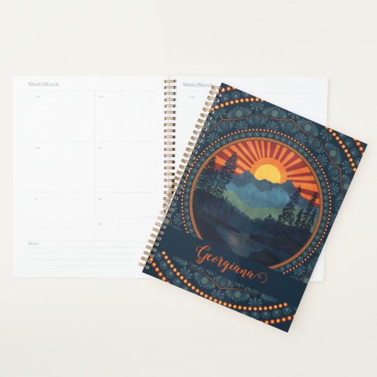 Sunset Dot Mandala Vintage Wilderness personnalisé (Devant avec enveloppe)