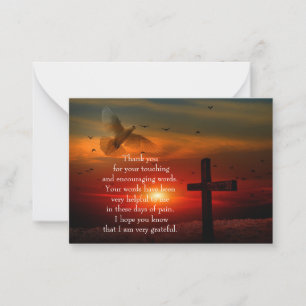 Sunset Dove Cross Carte de remerciements
