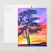 Sunset Dreaming landscape waterverf Briefkaart (Voorkant / Achterkant)