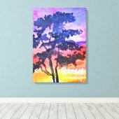 Sunset Dreaming landscape waterverf Canvas Afdruk (Insitu (Houten vloer))