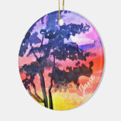 Sunset Dreaming landscape waterverf Keramisch Ornament (Links)
