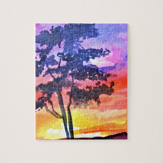 Sunset Dreaming landscape waterverf Legpuzzel (Verticaal)