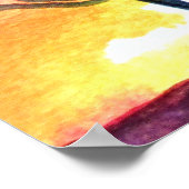 Sunset Dreaming landscape waterverf Poster (Hoek)