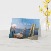 Sunset Duck Happy Birthday! Kaart (Gele Bloem)