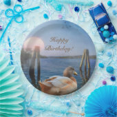 Sunset Duck Happy Birthday Papieren Bordje (Feest)