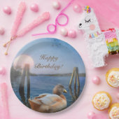 Sunset Duck Happy Birthday Papieren Bordje (Feest)