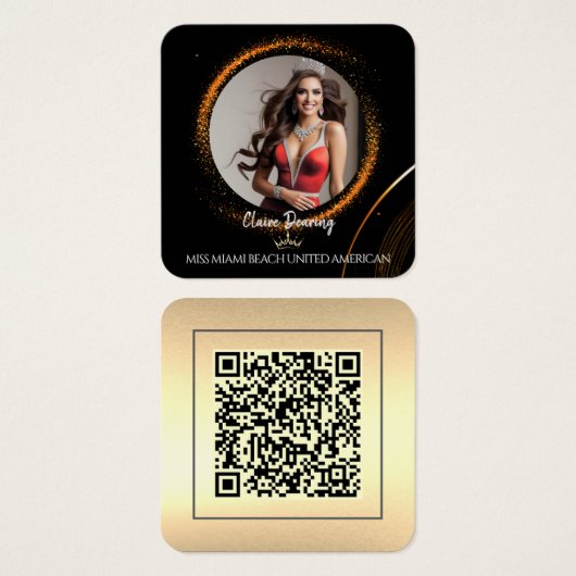 Sunset Dust QR Code Photo Profile Card (Devant & derrière)