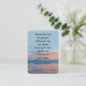Sunset Evening Sky Dusk Memorial Pocket Keepsake Visitekaartje (Staand voorkant)