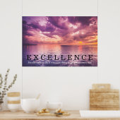 Sunset Excellence Quote Inspirerend Poster (Keuken)