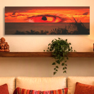 Sunset Eye Panoramic 2106 Kunst Canvas Afdruk