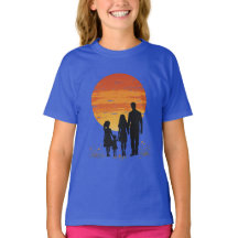Sunset Familie Silhouet T-shirt