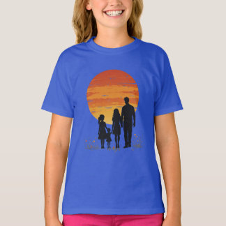Sunset Familie Silhouet T-shirt