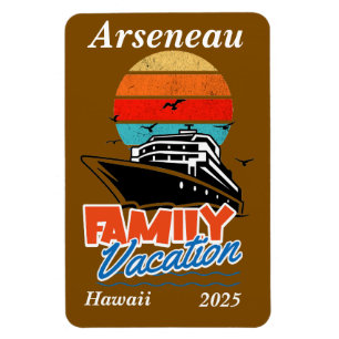 Sunset Familie Vakantie Sinaasappel Personaliseren Magneet