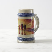 Sunset Family Beach Walk Bière Stein - Mug (Devant droit)