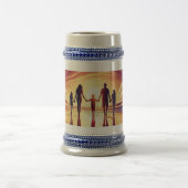 Sunset Family Beach Walk Bière Stein - Mug (Centre)