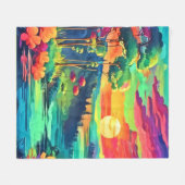 Sunset Fantasy Landschap Fleece Deken (Voorkant (Horizontaal))