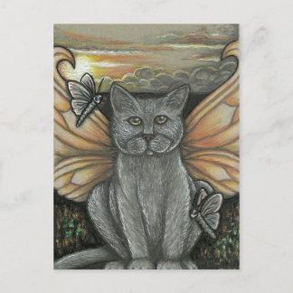 Sunset Feline Fairy Briefkaart