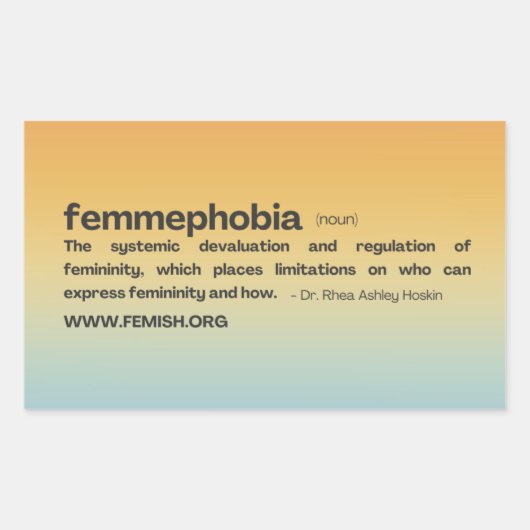 Sunset FEMMEPHOBIA Sticker (Voorkant)