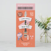 Sunset Festival Rock ’n’ Roll Wedding Ticket Kaart (Staand voorkant)