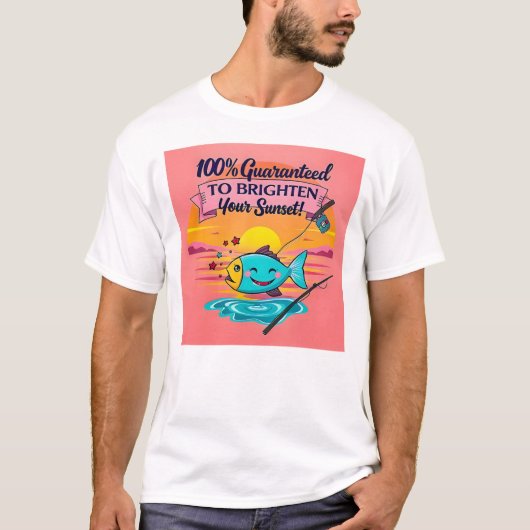 Sunset Fish Vibes T-shirt (Voorkant)