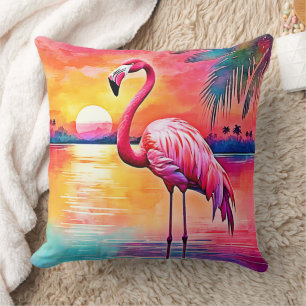 Sunset Flamingo Art Design Kussen