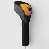 Sunset Flamingos Golfheadcover (Schuin)
