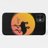 Sunset Flamingo's met persoonlijke naam Case-Mate iPhone Case (Achterkant (horizontaal))