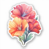 Sunset Flora: Warmte van de Natuur Sticker (Voorkant)