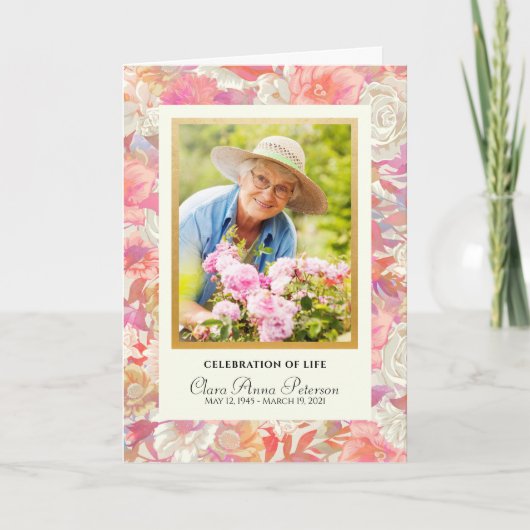 Sunset Florals Programme de célébration de la vie (Devant)