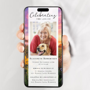 Sunset Flowers Fotobegrafenis Digitale Editie Kaart