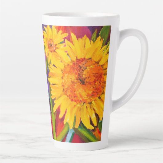 Sunset Flowers Latte Mok (Rechts)