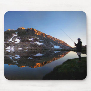 Sunset Fly Fisherman bij het Guitar Lake - JMT Muismat