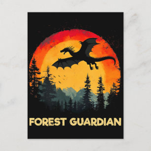 Sunset Forest Dragon Feestdagenkaart