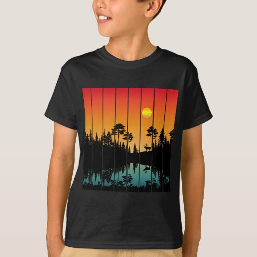 Sunset Forest Sunrise Scenery T-shirt (Voorkant)