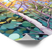 Sunset Forest Waterverf Painting Poster (Hoek)