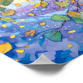 Sunset Forest Waterverf Painting Poster (Hoek)