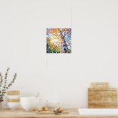 Sunset Forest Waterverf Painting Poster (Keuken)