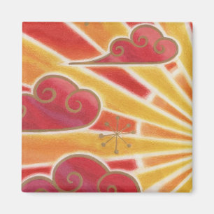 Sunset fridge magnet vierkant magneet