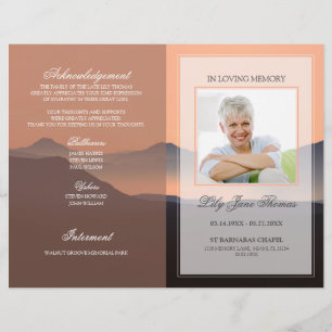 Sunset Funeral Programme In het liefdevol geheug Flyer
