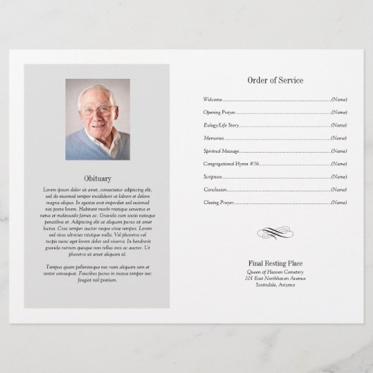 Sunset Funeral Programme | Regeling van de dienst (Achterkant)