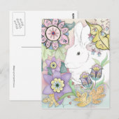 Sunset Garden Rabbit briefkaart (Voorkant / Achterkant)