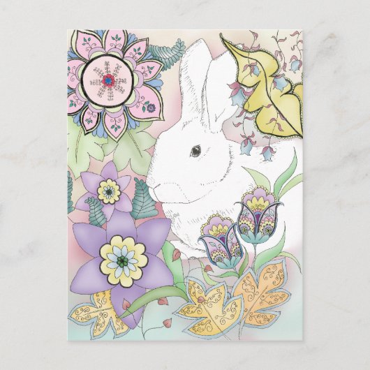 Sunset Garden Rabbit briefkaart (Voorkant)