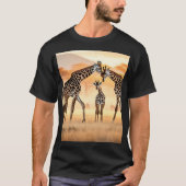 Sunset Giraffes T-shirt Design" (Voorkant)