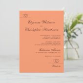 Sunset Glow Elegant Chic Calligraphy Wedding Kaart (Staand voorkant)